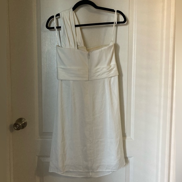 Bcbgmaxazria White One Shoulder Dress, Size 10 - Picture 6 of 8